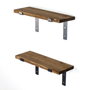 Hanah Home Lam003 Estantería Decorativa de Pared de Madera y Metal (2 Piezas)